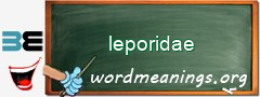 WordMeaning blackboard for leporidae